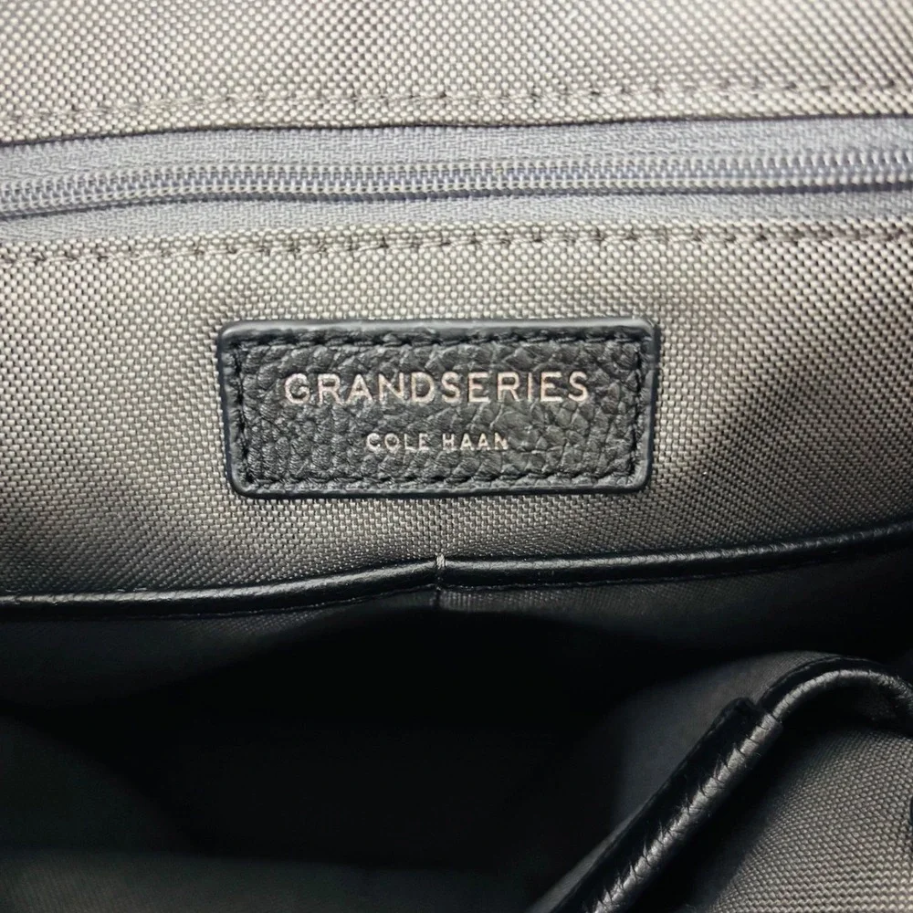 Cole Haan Grand Series Black Nylon and Leather Backpack Laptop Bag 3 Way